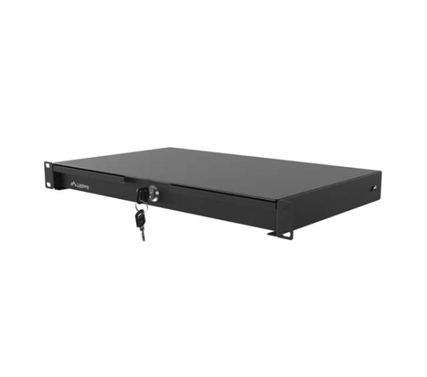 Lanberg AK-2002-B 19" 1U 483x270mm 4x ponton rögzíthető 30kg terhelhetőségű fekete rack fiók