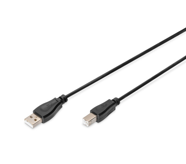DIGITUS AK-300102-018-S High Speed 2.0 USB type-B - USB type A CCA árnyékolatlan fekete kábel 1,8m