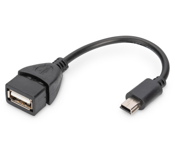 DIGITUS AK-300310-002-S OTG 2.0 mini USB-B - USB-A anya adapter