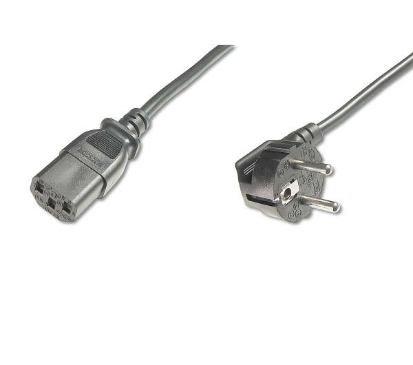 DIGITUS AK-440109-008-S 250V 10A IEC C13 90 fok csatlakozó CEE 7/7 schuko dugó 0,75m tápkábel