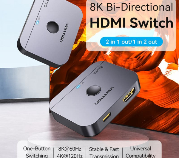 VENTION 2-Port kétirányú 8K HDMI Switcher