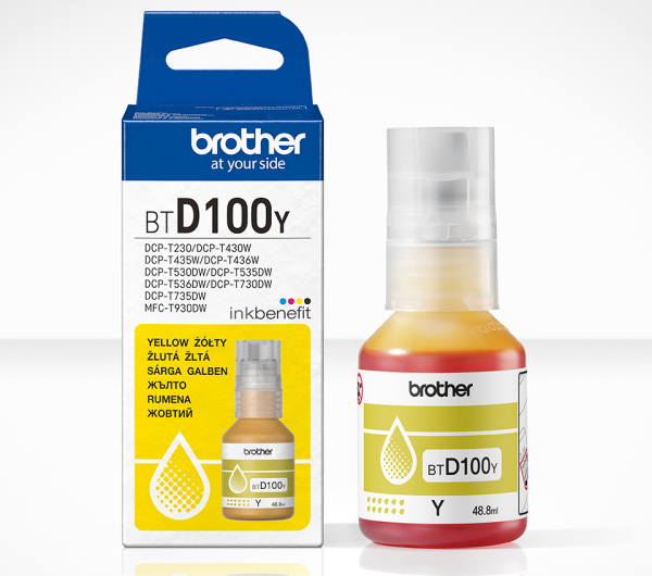 Brother BTD100Y Tintatartály Yellow 48,8 ml 5.000 oldal kapacitás