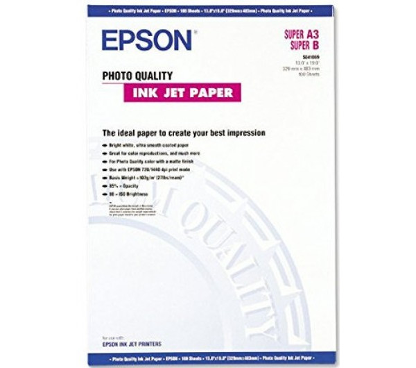 Epson fényképminőségű fotópapír (A3+, 100 lap, 102g)
