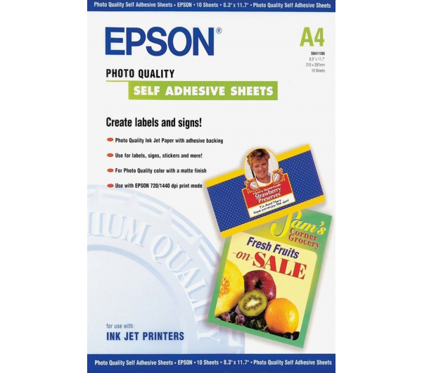 Epson öntapadós fotópapír (A4, 10 lap, 167g) 