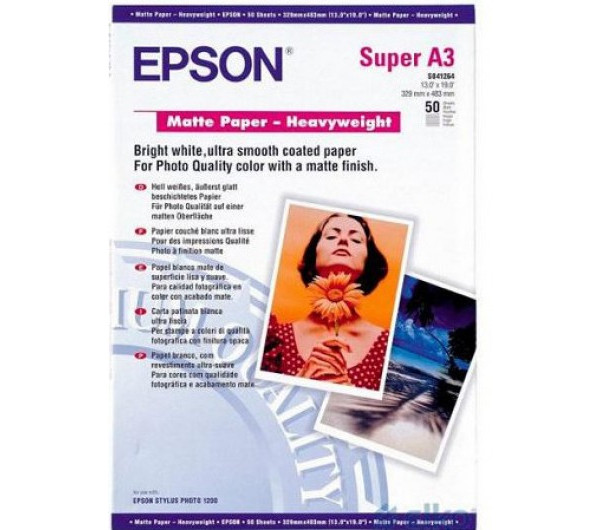 Epson matt nehéz súlyú fotópapír (A3, 50 lap, 167g) 