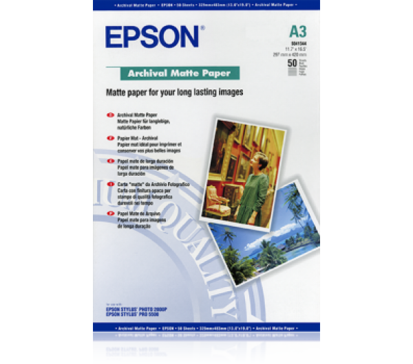 Epson matt archiváló fotópapír (A3, 50 lap 192g) 