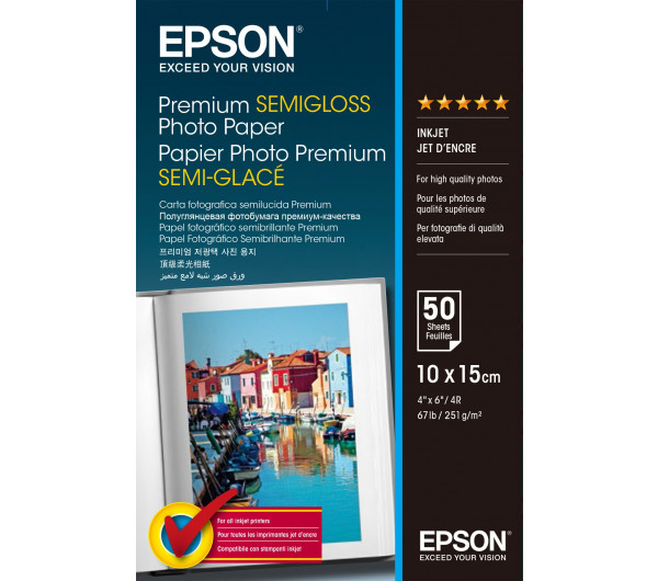 Epson selyemfényű fotópapír (10x15, 50 lap, 251g)