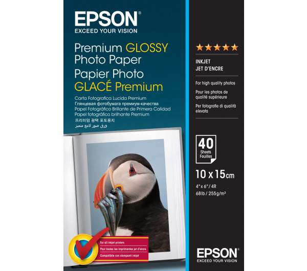 Epson prémium fényes fotópapír (10x15, 40 lap, 255g) 