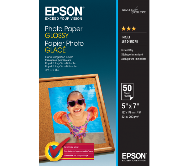 Epson fényes fotópapír (13x18, 50 lap, 200g) 