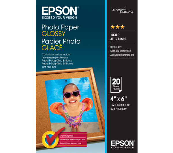 Epson fényes fotópapír (10x15,  20 lap, 200g) 