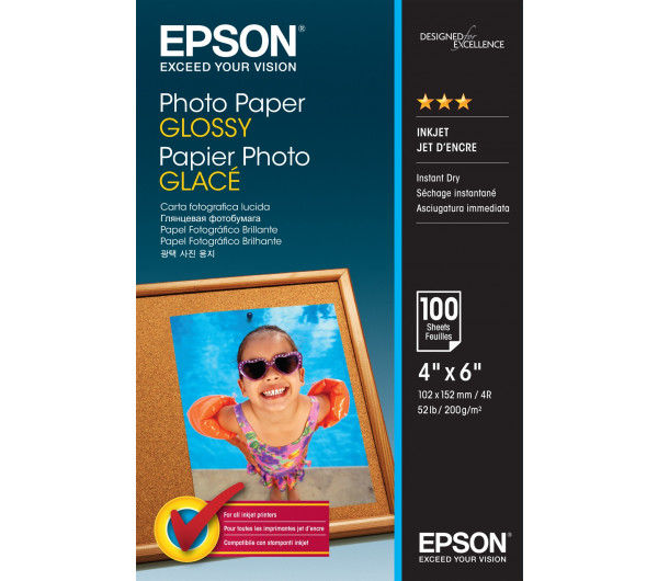 Epson fényes fotópapír (10x15, 100 lap, 200g) 