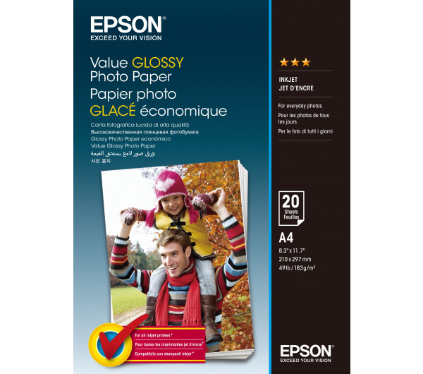 Epson fényes fotópapír (A4, 20 lap, 183g)