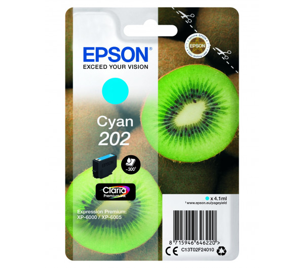 Epson T02F2 Tintapatron Cyan 4,1ml No.202