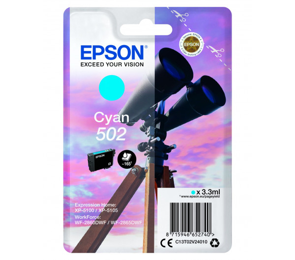Epson T02V2 Tintapatron Cyan 3,3ml No.502