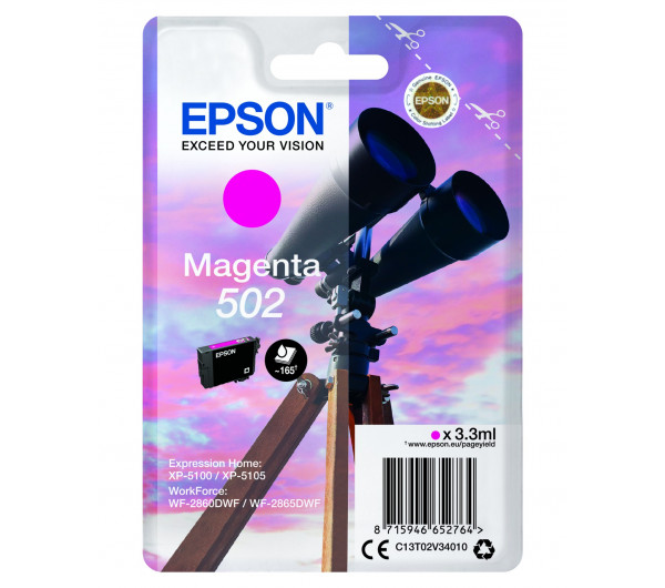 Epson T02V3 Tintapatron Magenta 3,3ml No.502