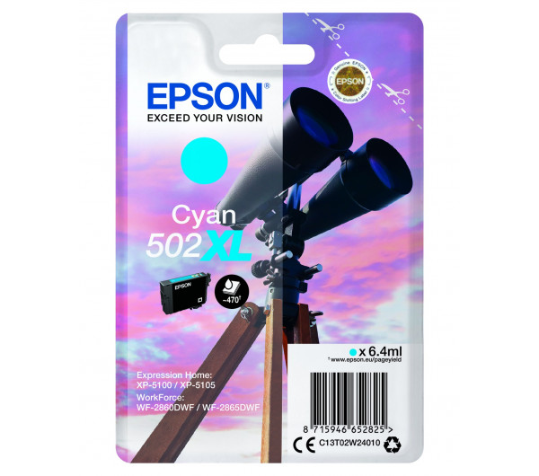 Epson T02W2 Tintapatron Cyan 6,4ml No.502XL