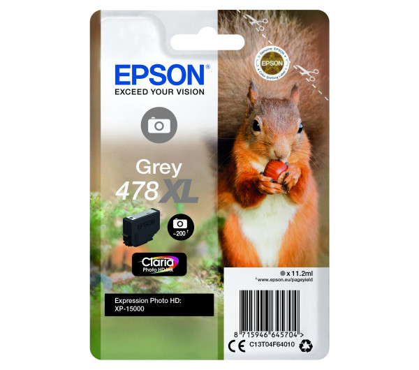 Epson T04F6 Tintapatron Grey 11,2ml No.478XL