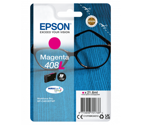 Epson T09K3 Tintapatron Magenta 21,6ml No.408L