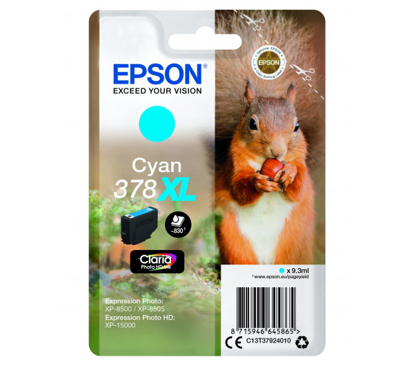 Epson T3792 Tintapatron Cyan 9,3ml No.378XL 