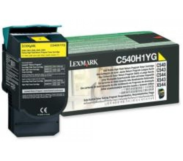 Lexmark C54x/X54x High Return Toner Yellow 2K (Eredeti) C540H1YG