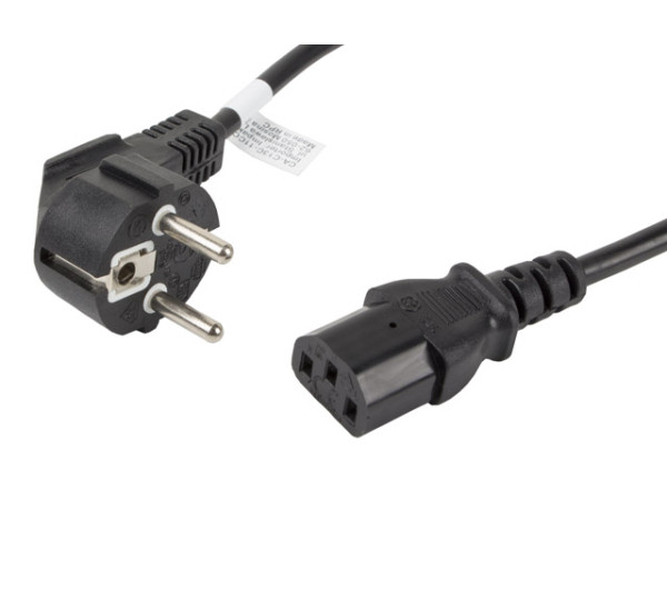 Lanberg CA-C13C-11CC-0018-BK IEC320 C13 10A fekete tápkábel 1,8m