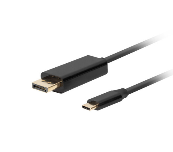 Lanberg CA-CMDP-10CU-0005-BK DisplayPort 1.2 (M) - USB Type-C (M) UHD 4K CU fekete aranyozott DisplayPort kábel 0,5m