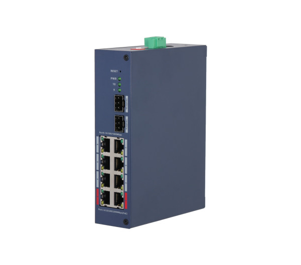 Dahua CHS4210-8GT-110 2x Gigabit(Hi-PoE/PoE+/PoE)+6x Gigabit(PoE+/PoE)+2x SFP gigabit uplink, 110W Ipari Cloud Managed PoE switch