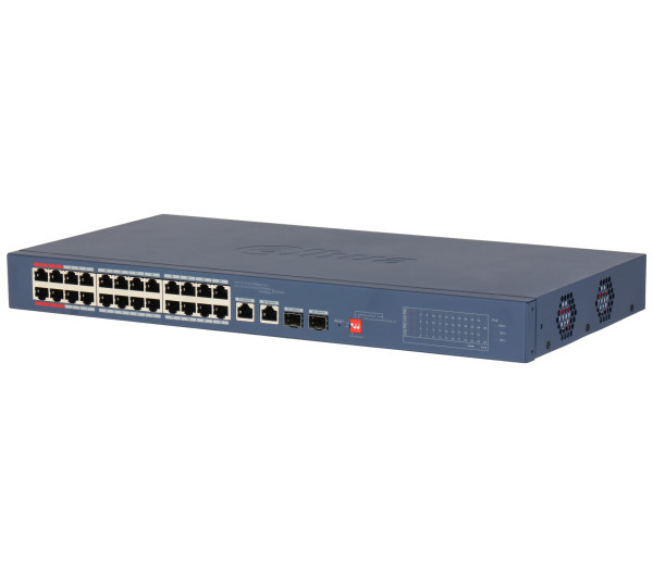 Dahua CS4226-24ET-240 24x10/100 Mbps PoE + 2x1 Gbps RJ-45/SFP Combo Uplink, 240W, Cloud Managed PoE Switch