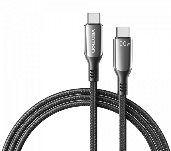 Vention USB-C/M -> USB-C/M, 1,2m, (5A,fekete), kábel