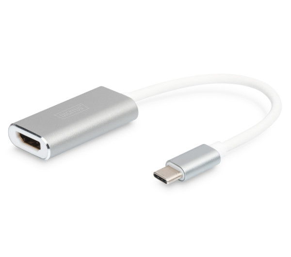 DIGITUS DA-70836 USB-C Gen 3.2 HDMI 4K UHD 60Hz 15cm alumínium ezüst grafikus adapter