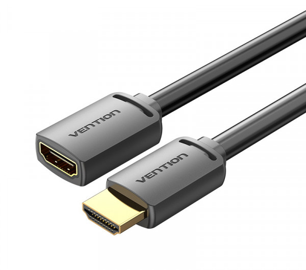 Vention HDMI/M -> HDMI/F (4K, HD, PVC, fekete), 2m, kábel