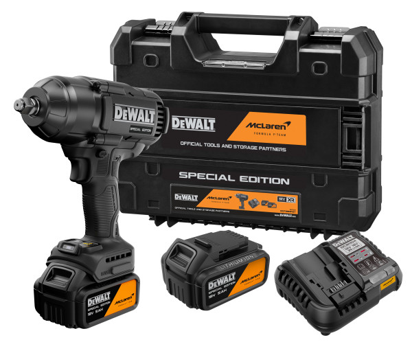 DEWALT Nagy nyomatékú ütvecsavarozó, McLaren F1 Team, 18V XR, 1/2, 2x5Ah