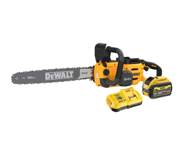 DEWALT Láncfűrész, 54V XR FLEXVOLT, 50cm, 1×3Ah/9Ah akkumulátorral és töltővel