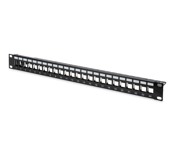 DIGITUS DN-91411 19" 1U 24port moduláris fekete üres patch panel