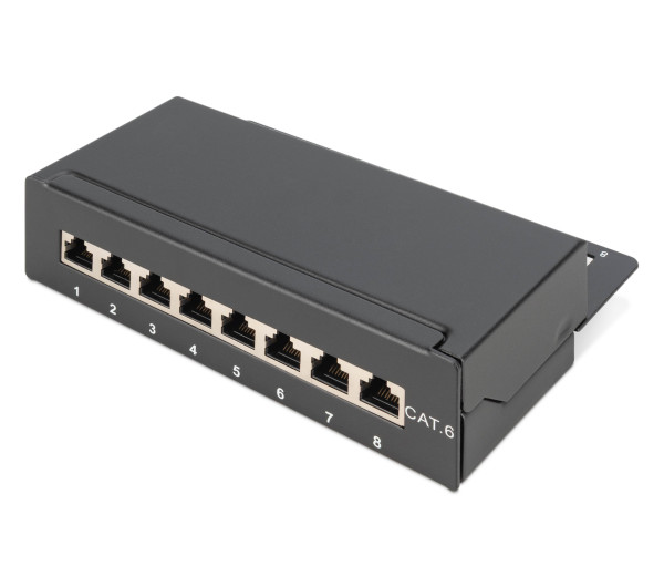 DIGITUS DN-91608SD Cat.6 8port asztali fekete árnyékolt patch panel