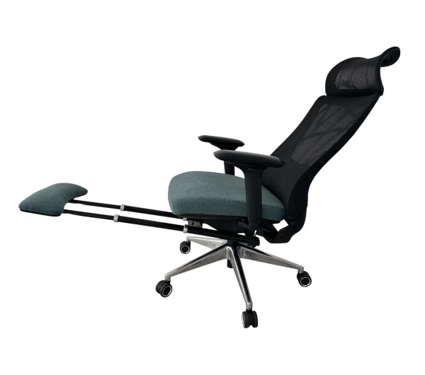 Aarven Fekete/kék, 4D kartámlás, deréktámlás, kihúzható lábtámlás,  Irodai forgószék