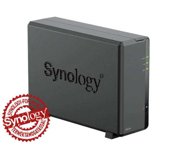 Synology DiskStation DS124 (1GB) 1x SSD/HDD lemezes NAS + regisztrációs kártya