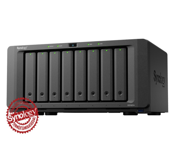 Synology DiskStation DS1825+ (4GB) 8x SSD/HDD lemezes NAS + regisztrációs kártya