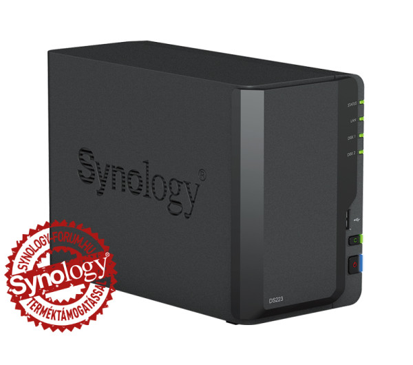 Synology DiskStation DS223 (2GB) 2x SSD/HDD lemezes NAS + regisztrációs kártya