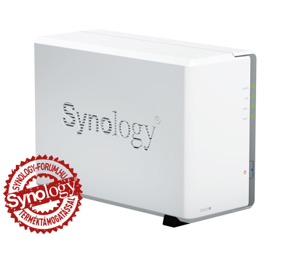 Synology DiskStation DS223j (1GB) 2x SSD/HDD lemezes NAS + regisztrációs kártya