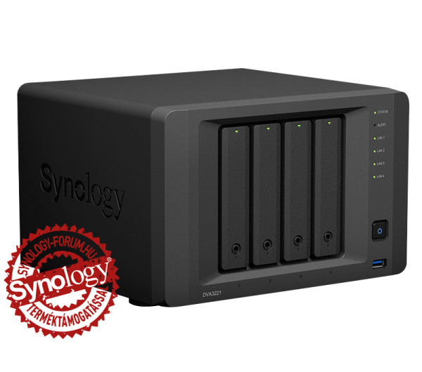 Synology DVA3221 (8GB) 4x SSD/HDD lemezes Video NVR