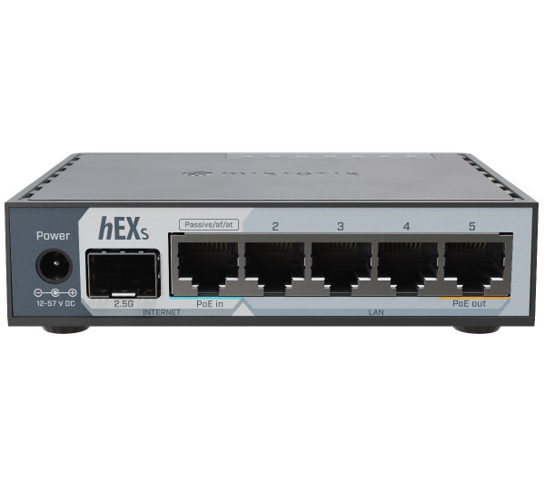 MikroTik hEX S (2025 verzió) E60iUGS L4 512MB 5xGbE LAN 1x2.5 GbE SFP port router