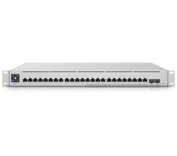 Ubiquiti UniFi USW-Enterprise-24-PoE 12x 2.5GbE Multi-Gigabit PoE LAN 12xGbE PoE LAN 2xSFP+ port 400W L3 menedzselhető switch
