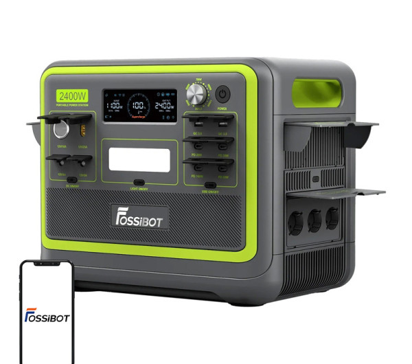 FOSSIBOT F2400 2400 W-os töltőállomás (zöld)