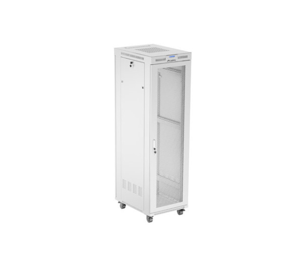 Lanberg FF01-6842-23SL 19" 42U SZÉL:600mm MÉLY:800mm MAG:2121mm lapraszerelt LCD hálós fémajtós szürke álló rack szekrény