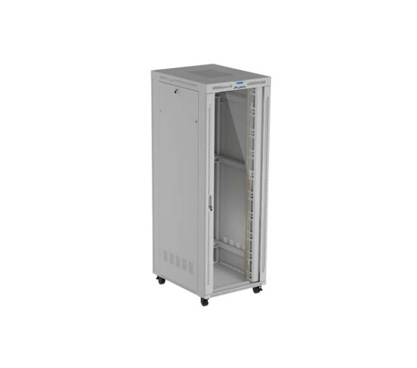 Lanberg FF01-8047-12SL 19 47U SZÉL:800mm MÉLY:1000mm MAG:2343mm lapraszerelt LCD üvegajtós szürke szerver szekrény