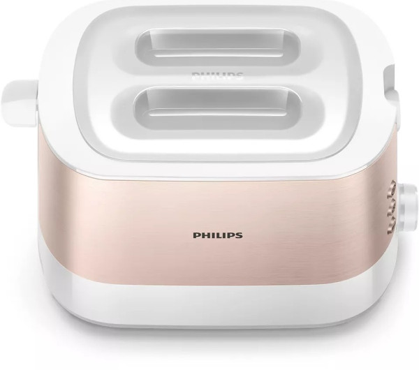 PHILIPS Viva Collection kenyérpirító, 950 W, 2 extra széles nyílás, beépített zsemlemelegítő, fém fedélburkolat