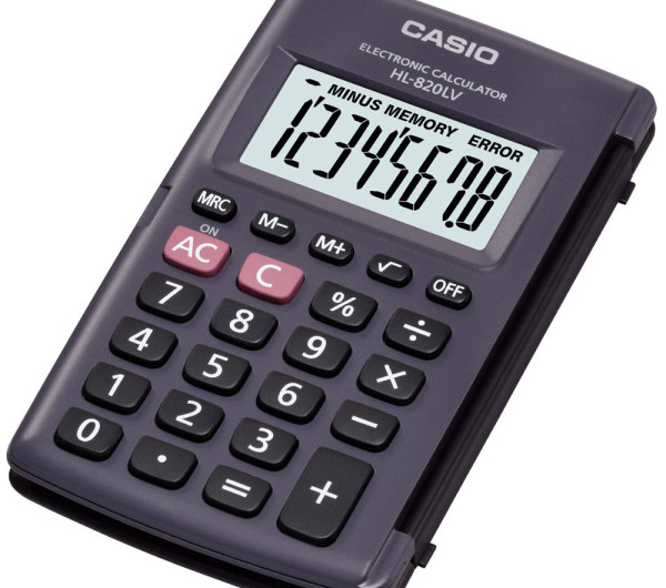 Casio HL 820LV fekete fedeles zsebszámológép