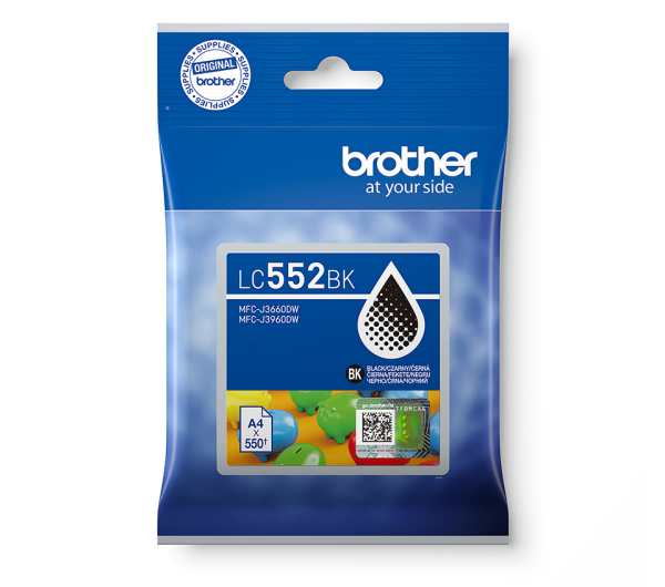 Brother LC552BK Tintapatron Black 12,5 ml 550 oldal kapacitás