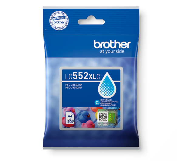 Brother LC552XLC Tintapatron Cyan 16,5 ml 1.500 oldal kapacitás